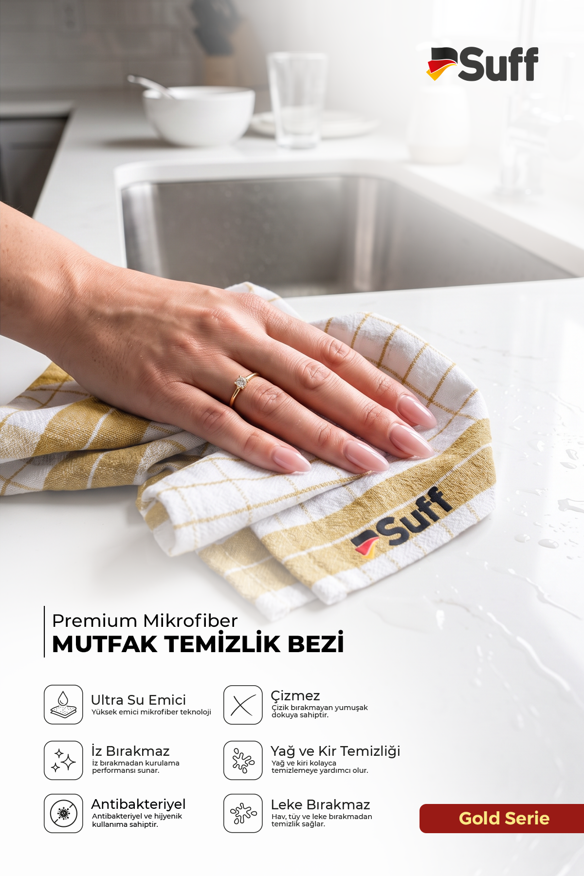 Suff Gold Mikrofiber Mutfak Bezi 60x40 cm