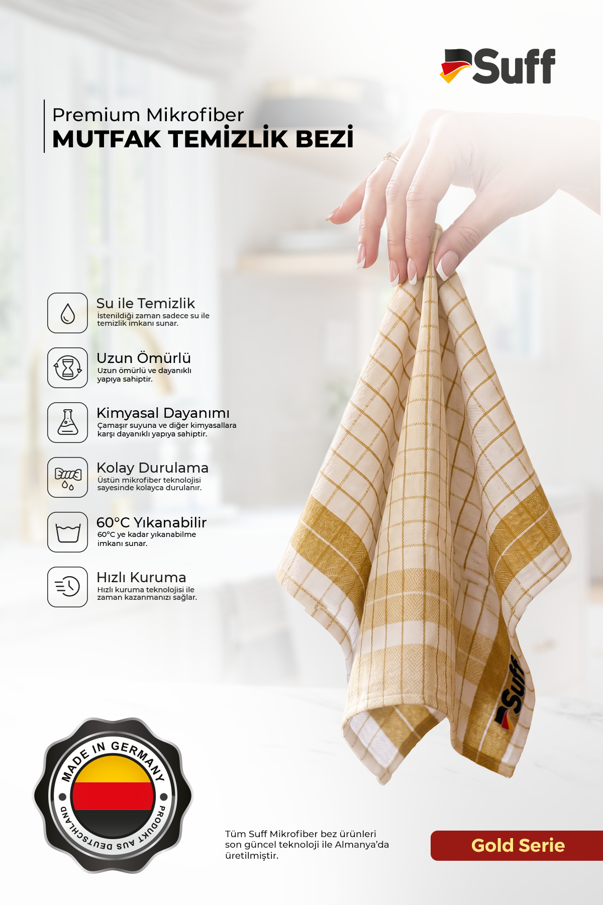 Suff Gold Mikrofiber Mutfak Bezi 60x40 cm