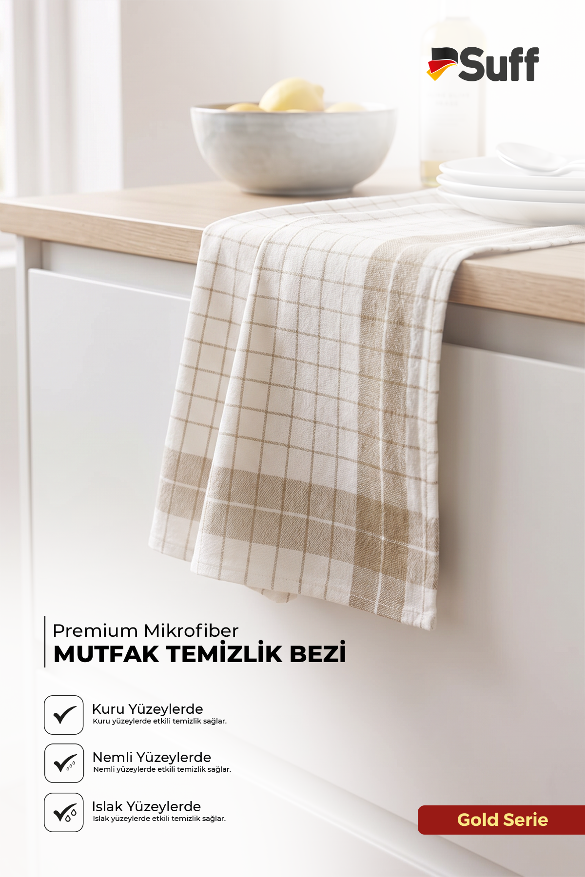 Suff Gold Mikrofiber Mutfak Bezi 60x40 cm