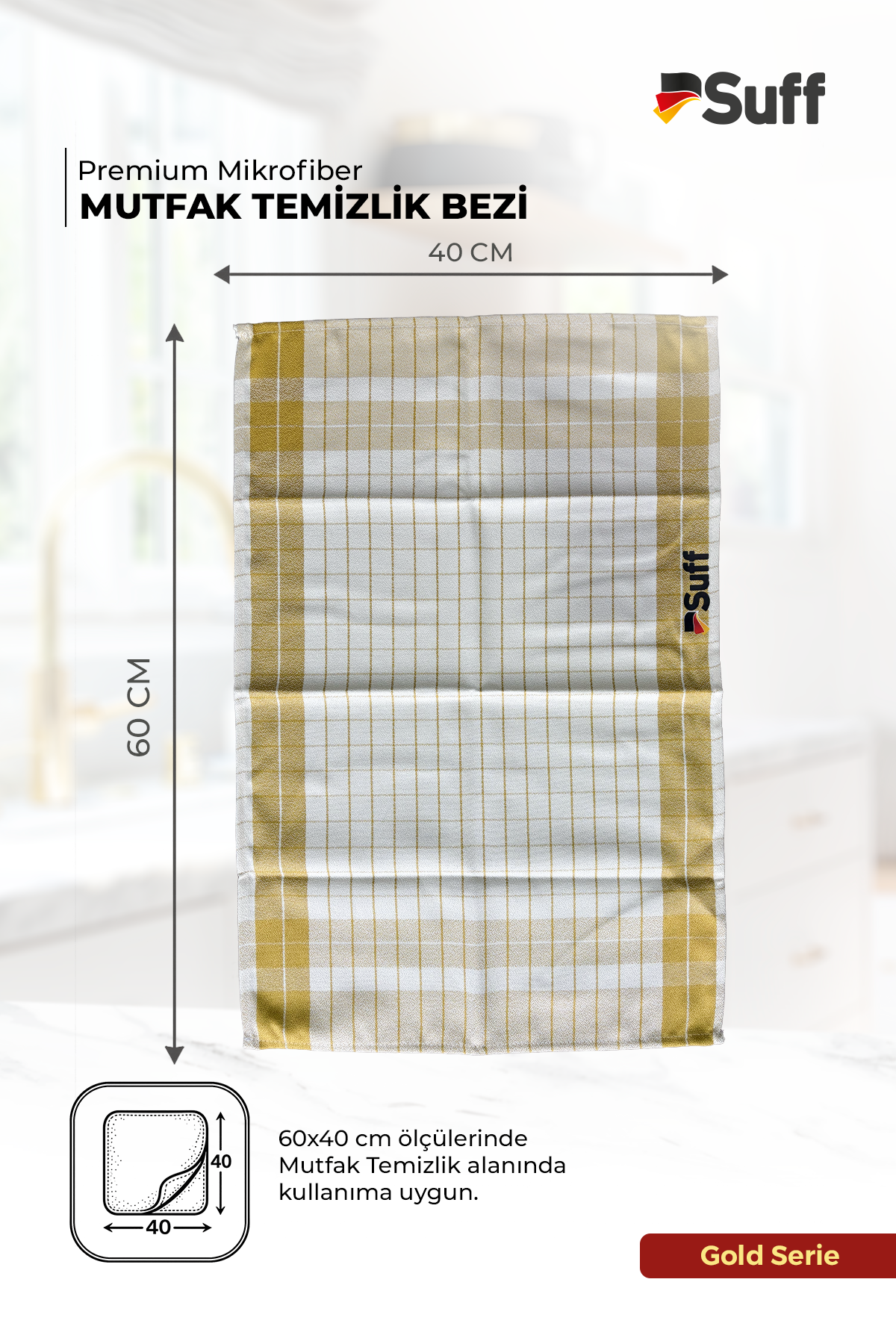 Suff Gold Mikrofiber Mutfak Bezi 60x40 cm