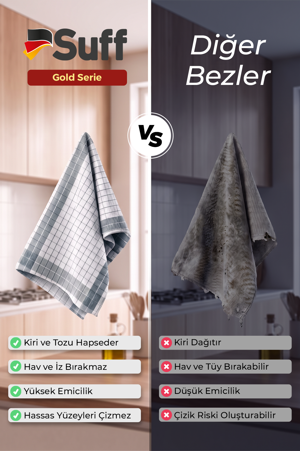 Suff Gold Mikrofiber Mutfak Bezi 60x40 cm