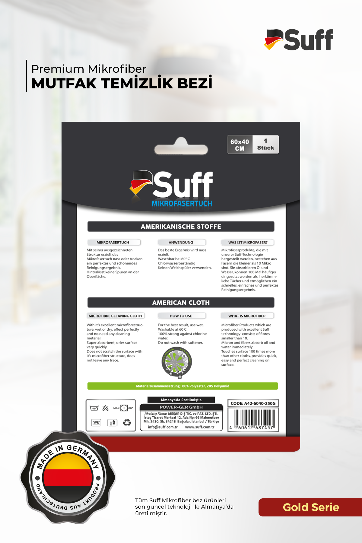 Suff Gold Mikrofiber Mutfak Bezi 60x40 cm