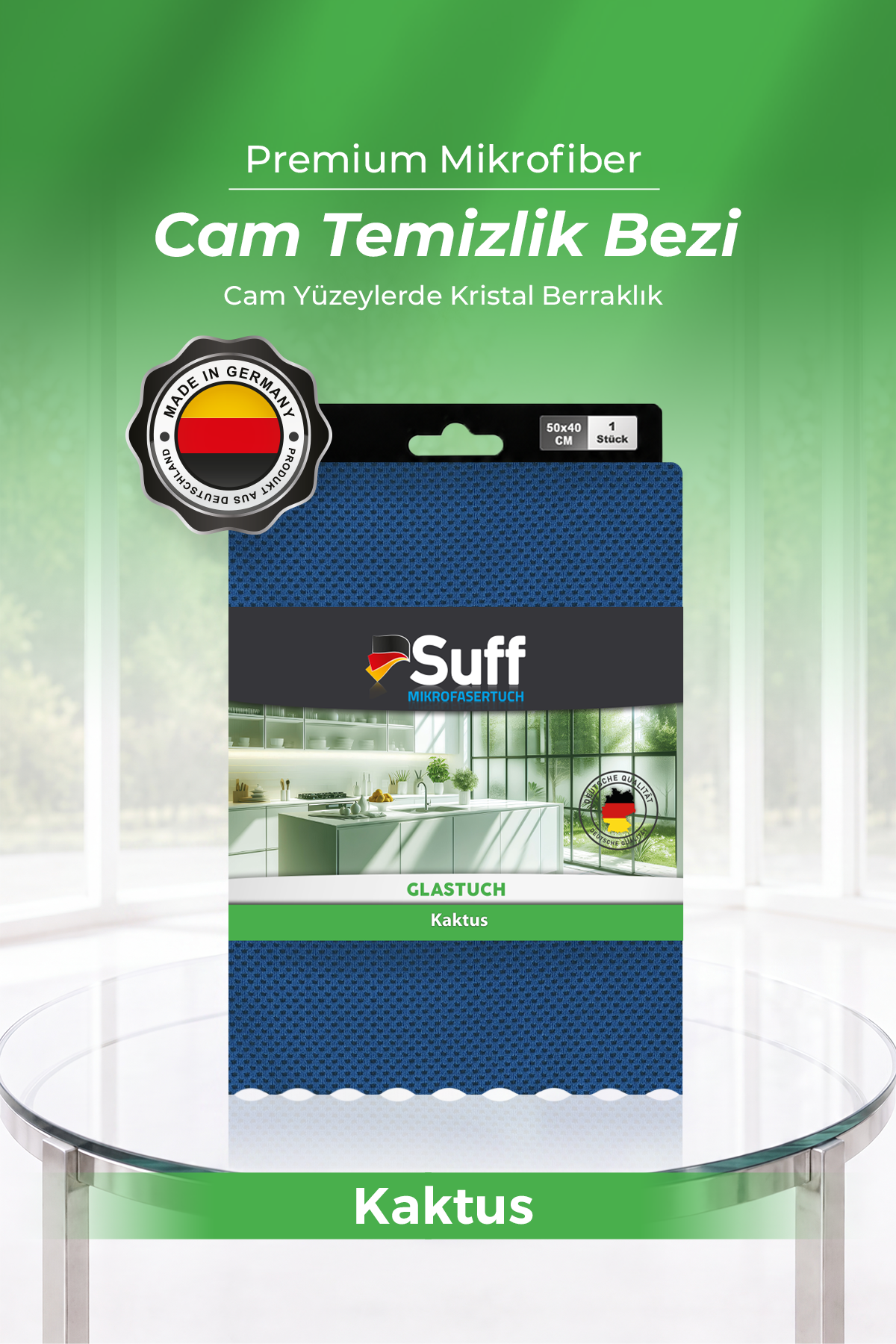Suff Kaktus Cam Bezi  Lazer Kesim  50x40 