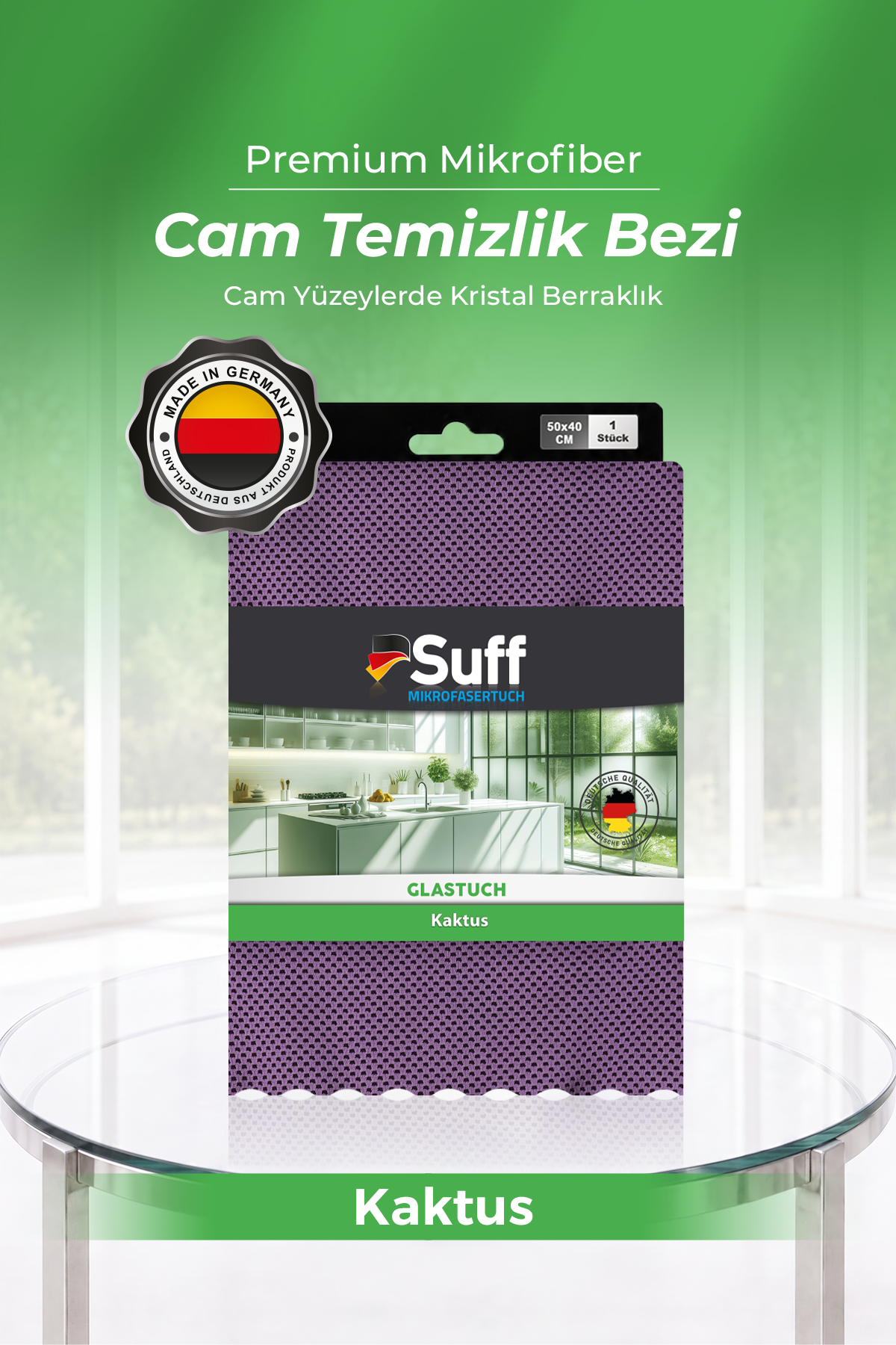 Suff Kaktus Cam Bezi  Lazer Kesim  50x40 