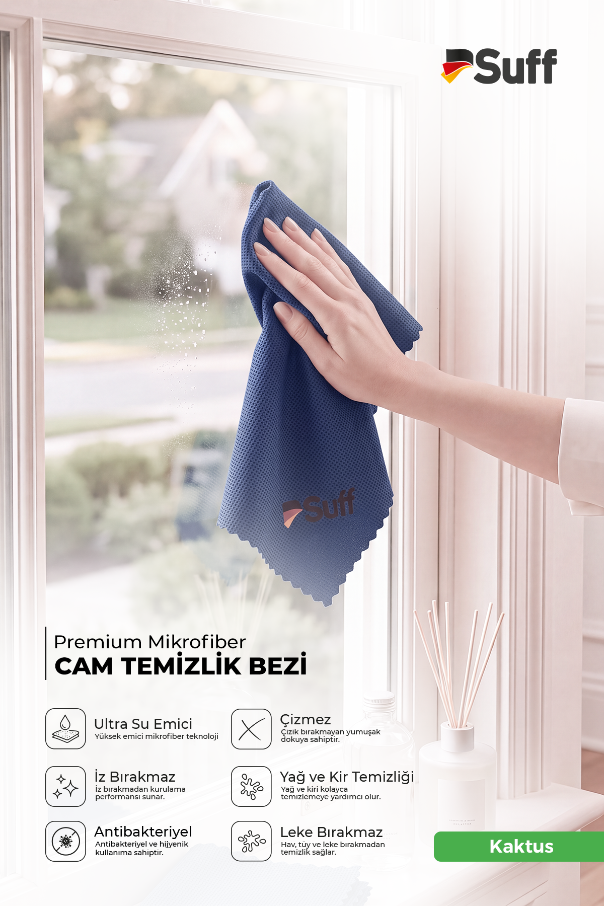 Suff Kaktus Cam Bezi  Lazer Kesim 70x50 
