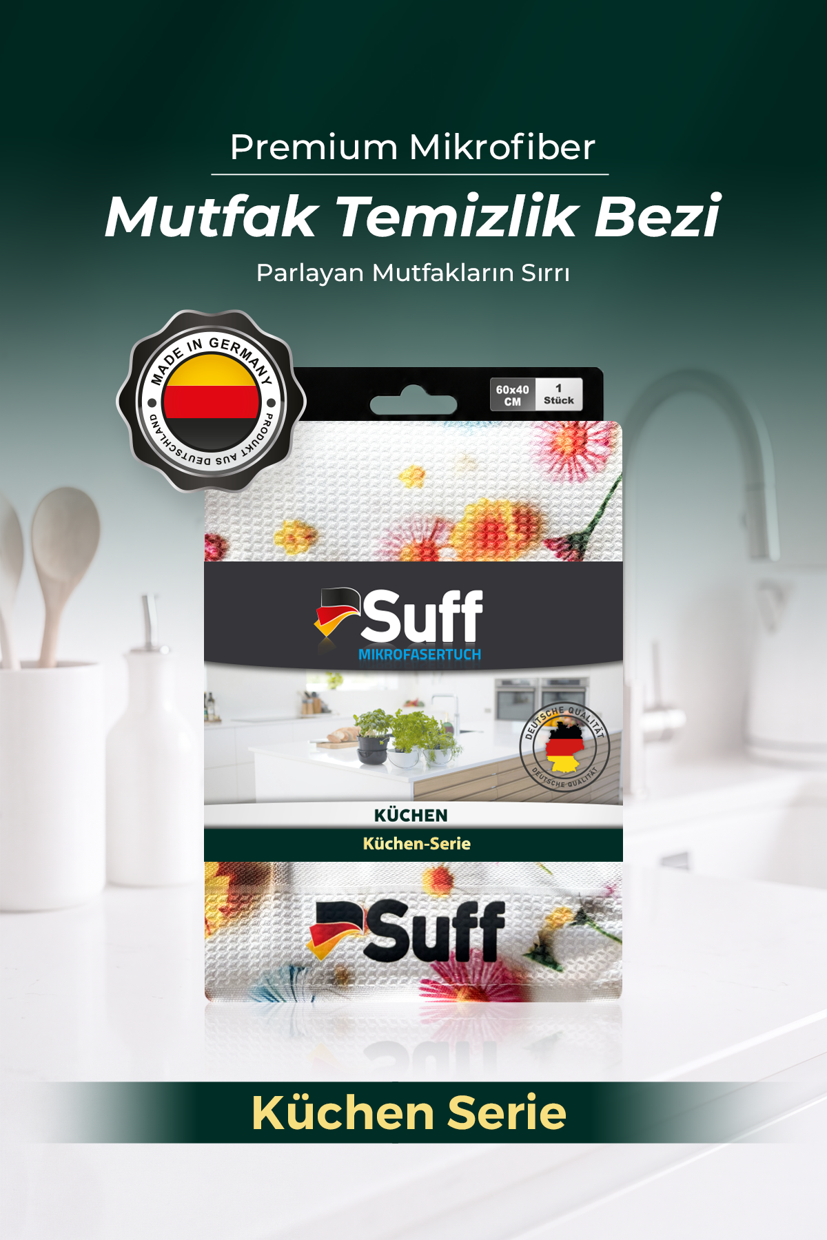 Suff Küchen Mikrofiber Mutfak Bezi 60x40 cm - Dekoratif Desenli