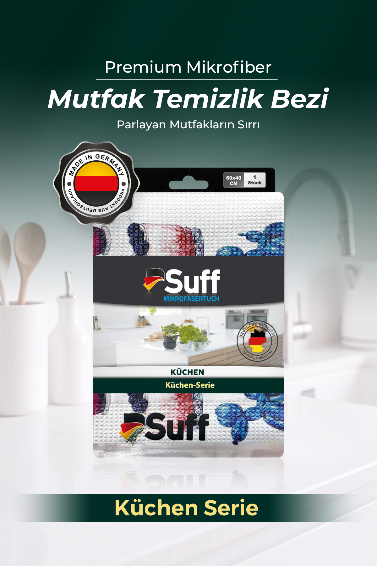 Suff Küchen Mikrofiber Mutfak Bezi 60x40 cm - Dekoratif Desenli