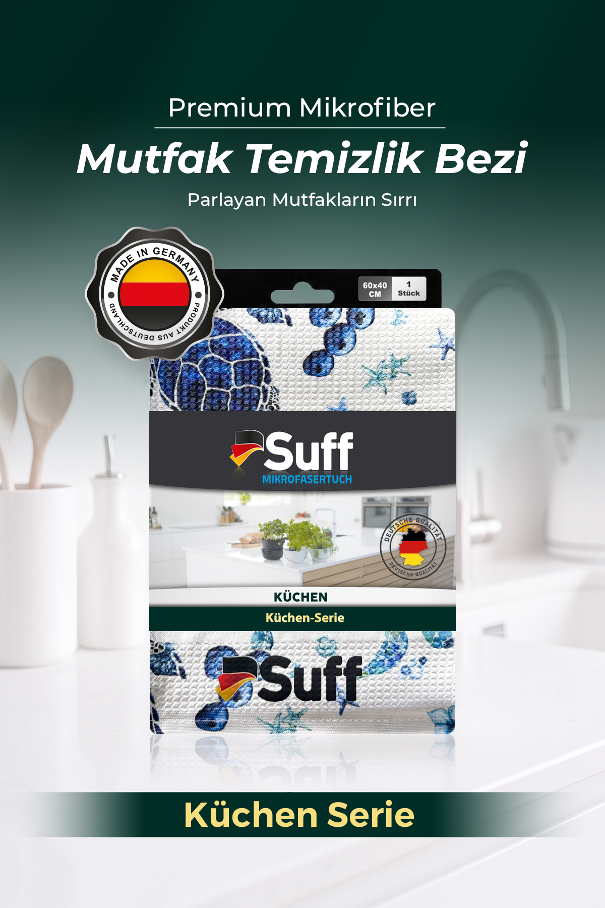 Suff Küchen Mikrofiber Mutfak Bezi 60x40 cm - Dekoratif Desenli