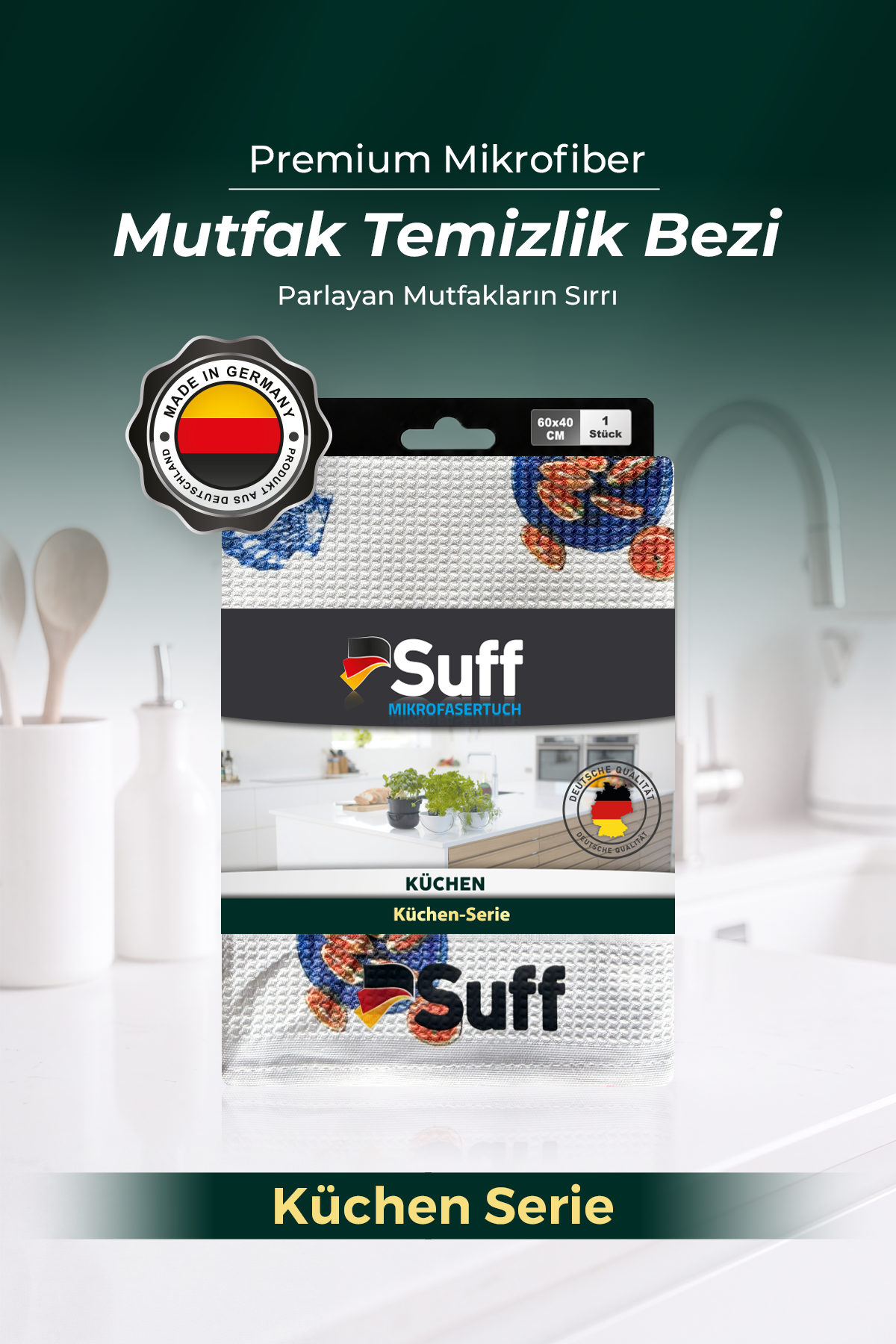 Suff Küchen Mikrofiber Mutfak Bezi 60x40 cm - Dekoratif Desenli