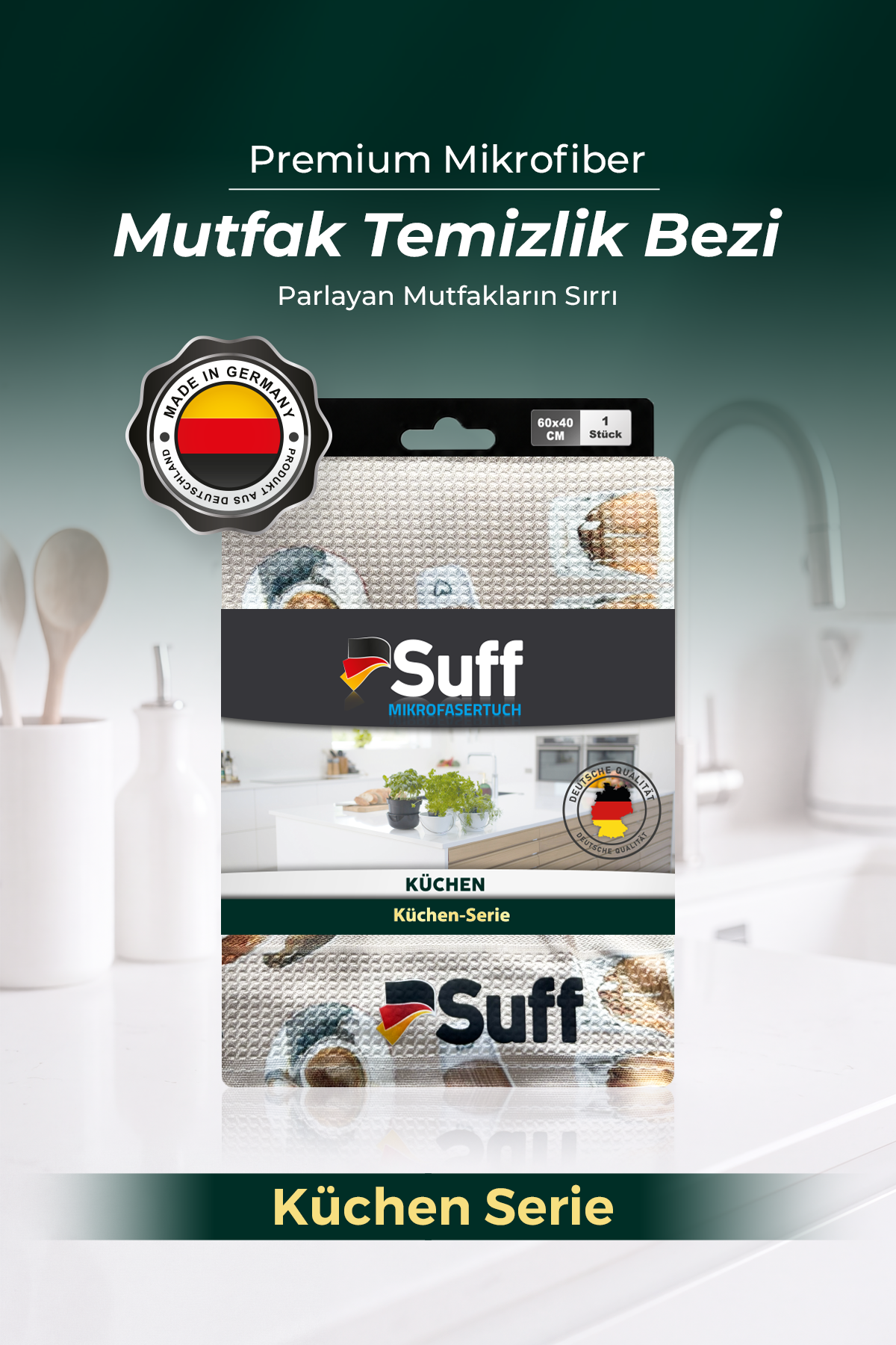 Suff Küchen Mikrofiber Mutfak Bezi 60x40 cm - Dekoratif Desenli