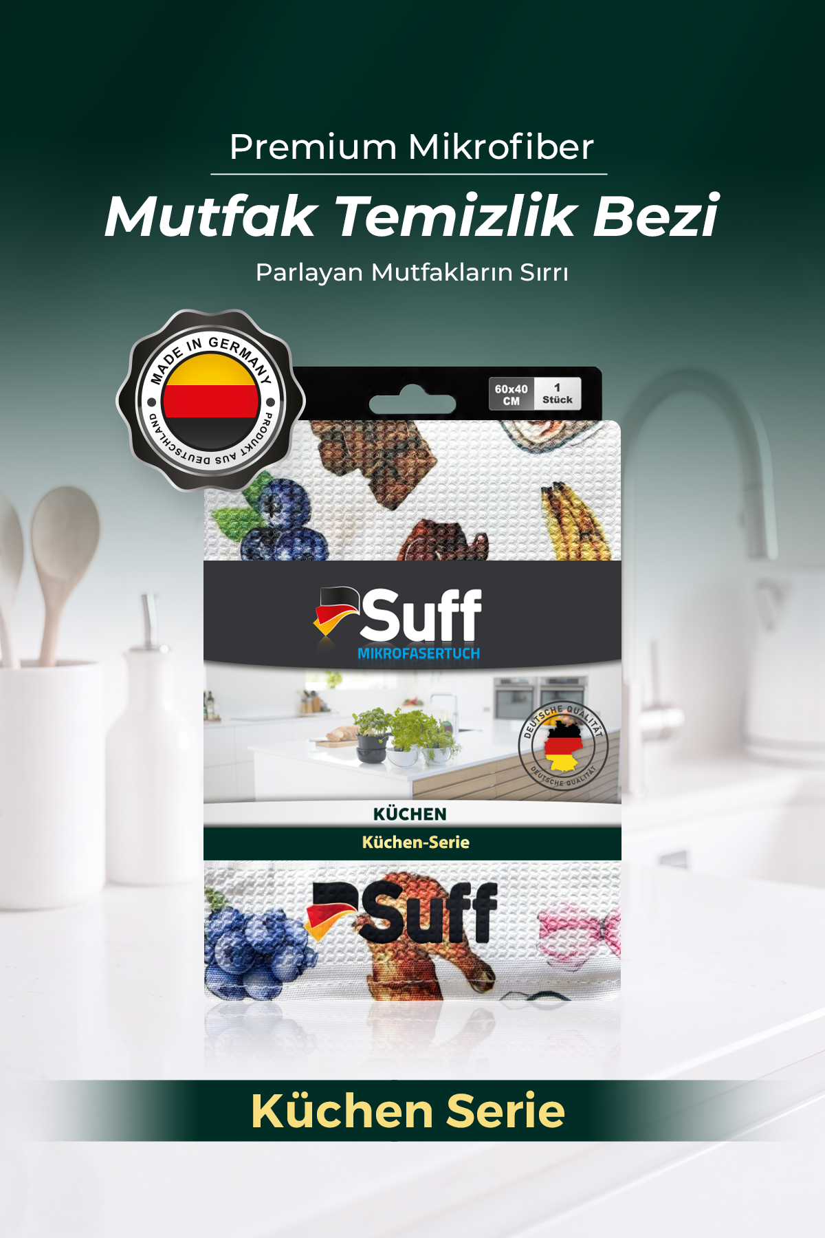 Suff Küchen Mikrofiber Mutfak Bezi 60x40 cm - Dekoratif Desenli