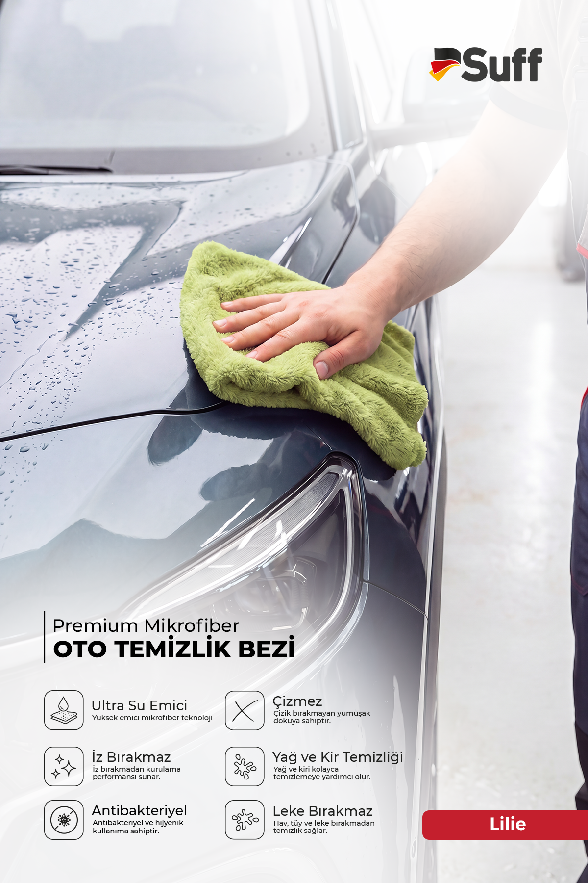Suff Lilie Araç Temizlik Bezi     70x50 