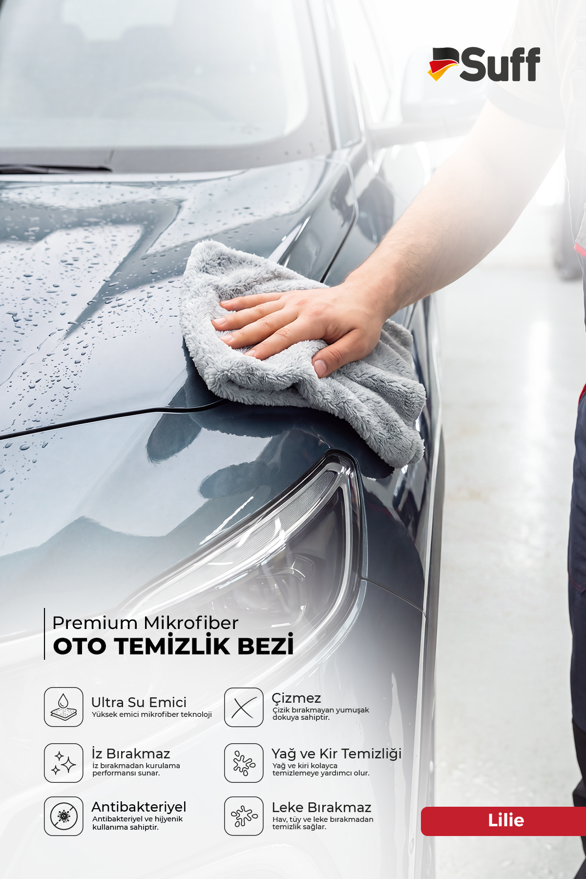 Suff Lilie Araç Temizlik Bezi     70x50 