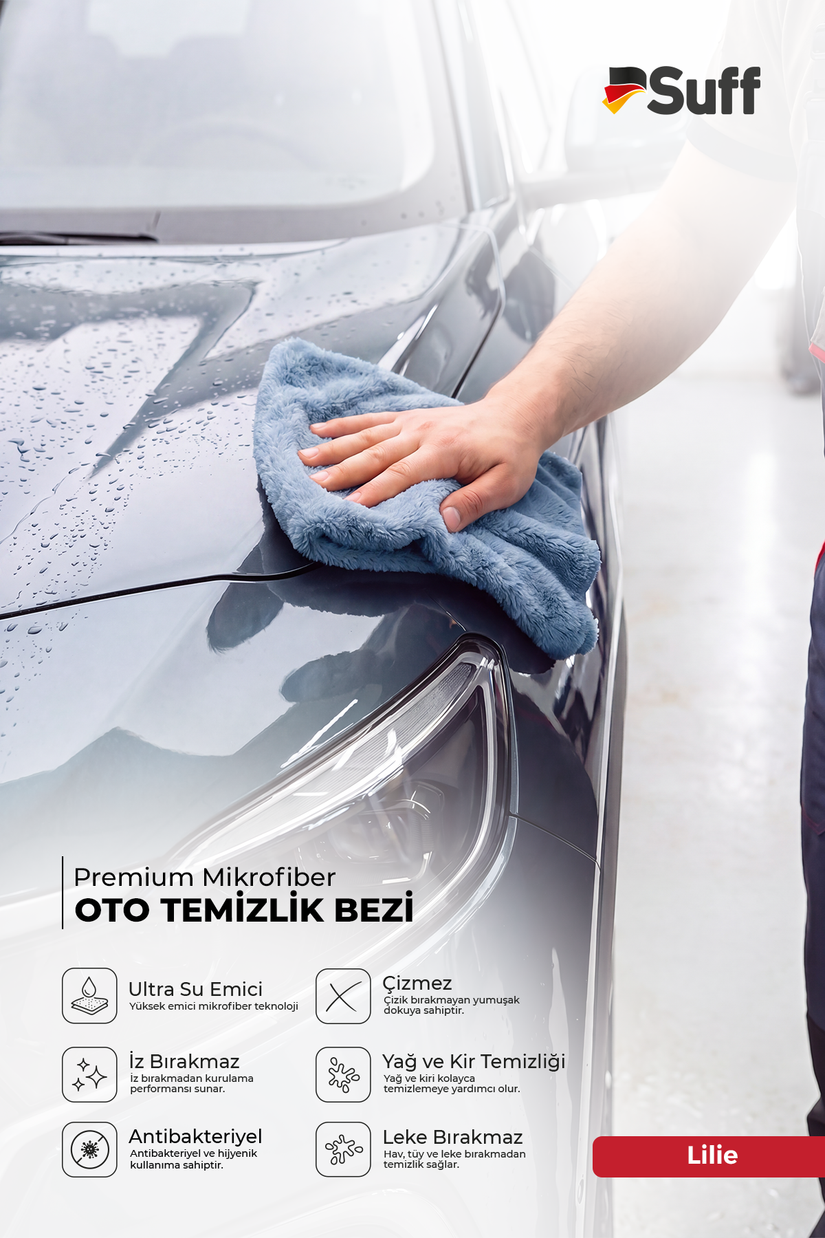 Suff Lilie Araç Temizlik Bezi     70x50 