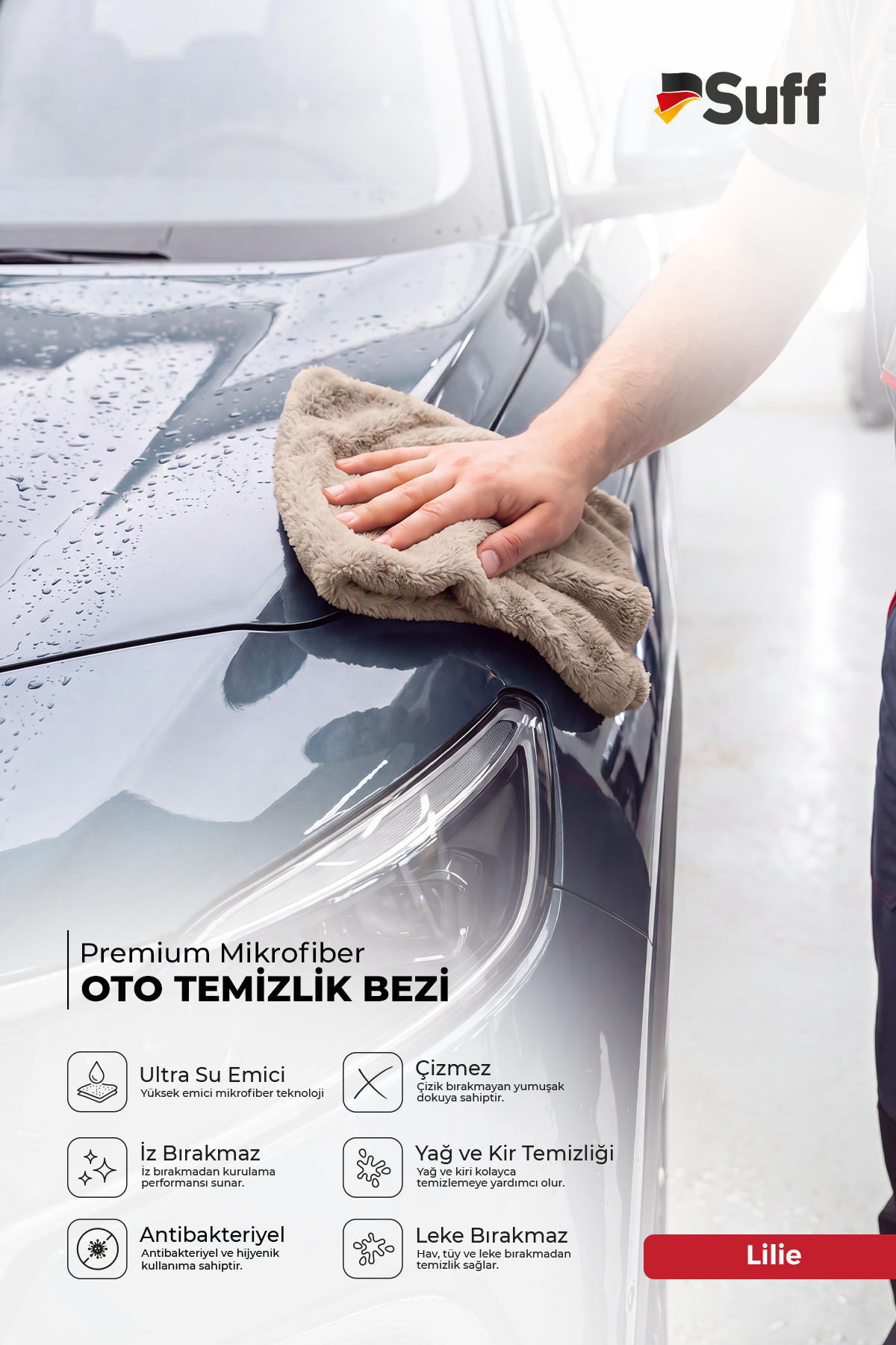 Suff Lilie Araç Temizlik Bezi     70x50 