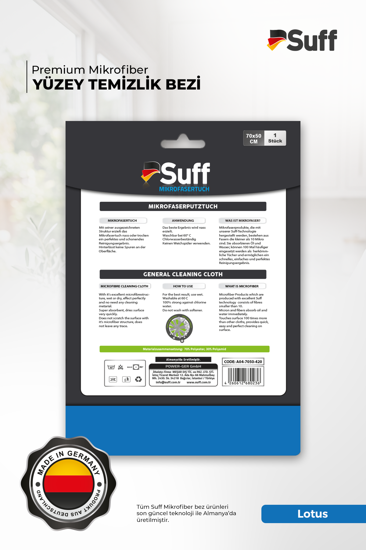 Suff Lotus Yüzey Temizlik Bezi  70x50 