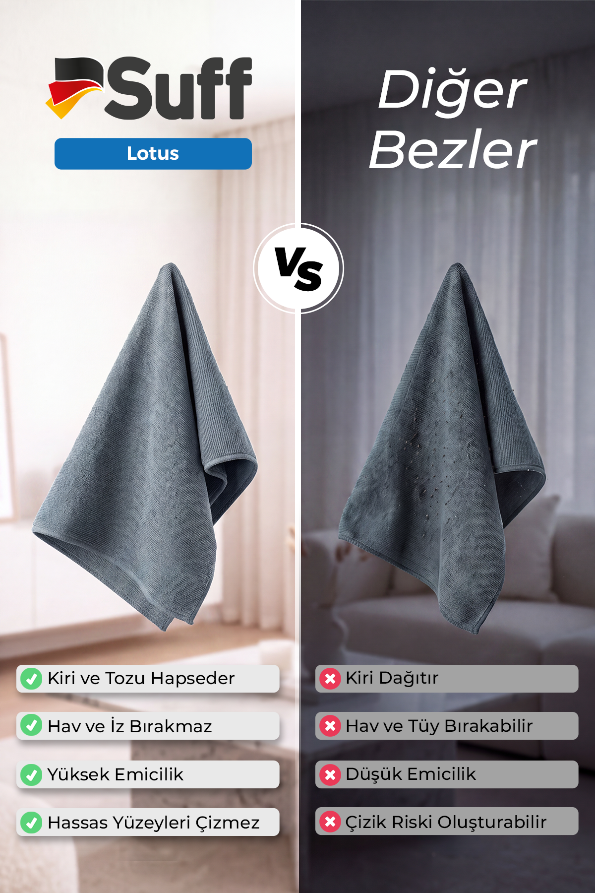 Suff Lotus Yüzey Temizlik Bezi  70x50 