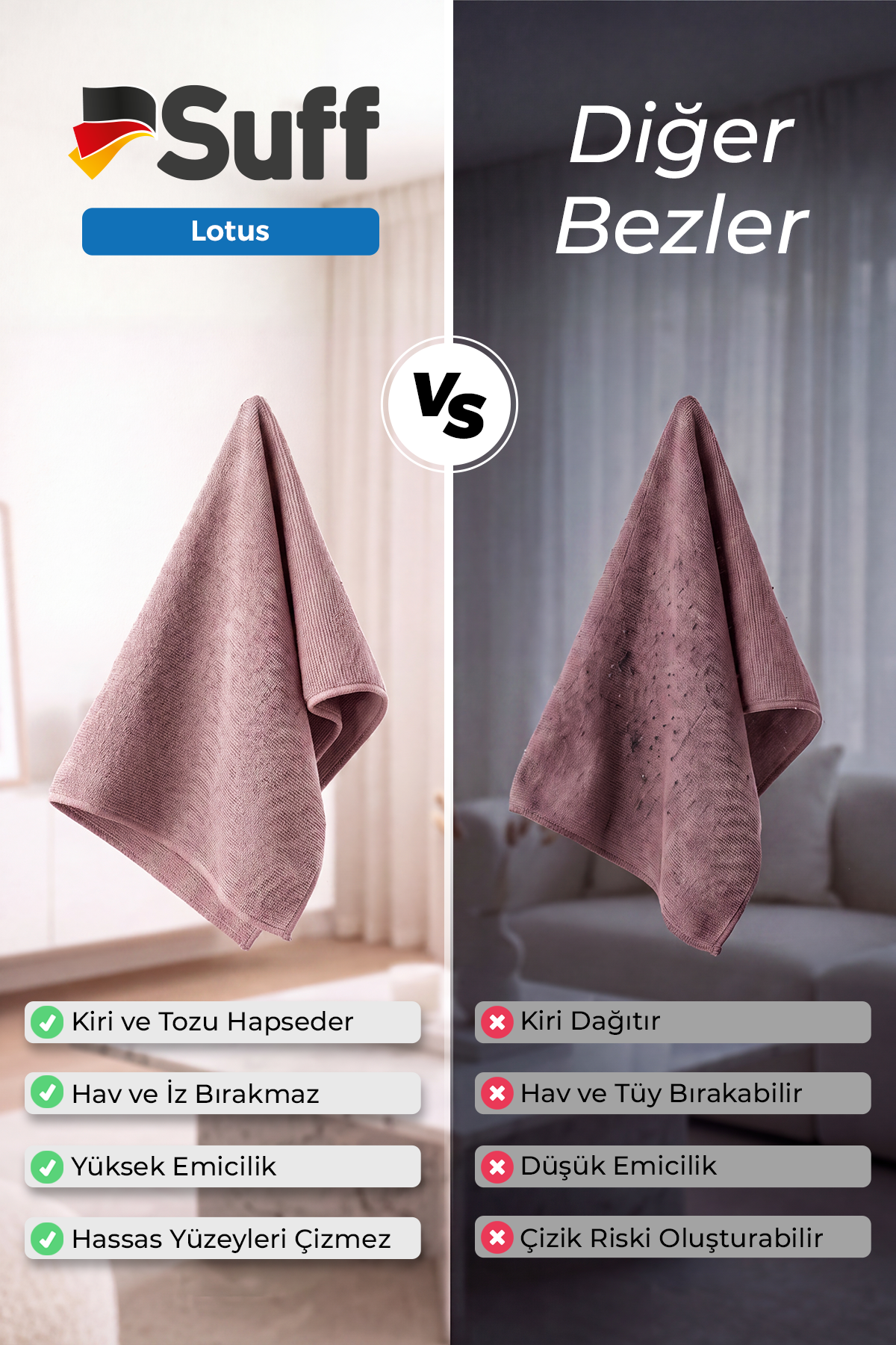 Suff Lotus Yüzey Temizlik Bezi  70x50 