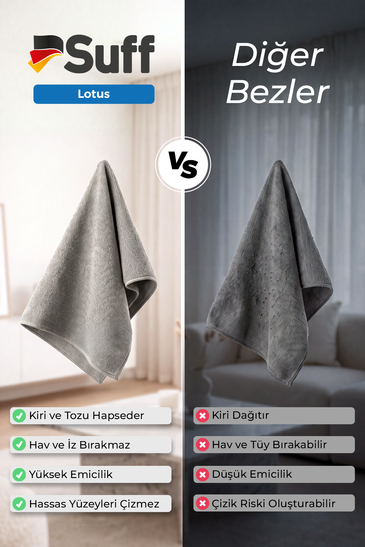 Suff Lotus Yüzey Temizlik Bezi  70x50 