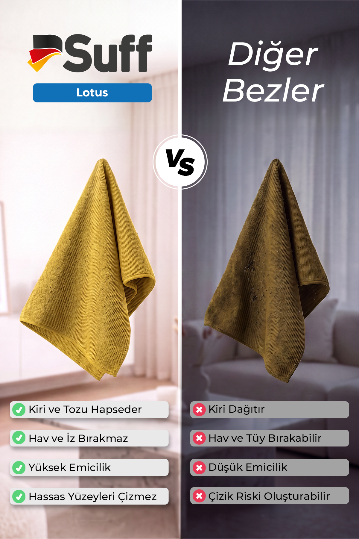 Suff Lotus Yüzey Temizlik Bezi  70x50 