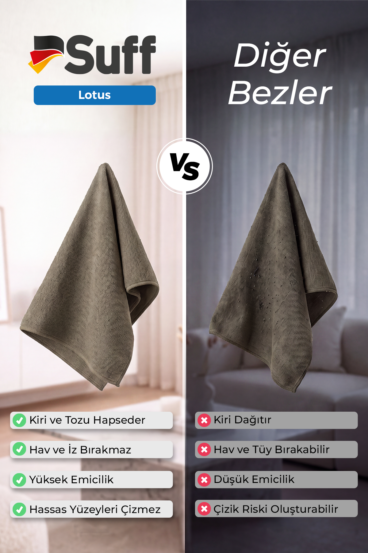 Suff Lotus Yüzey Temizlik Bezi  70x50 