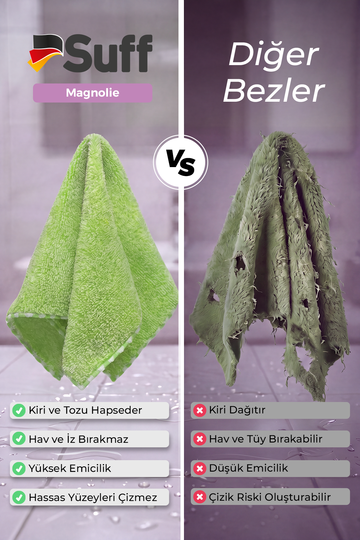 Suff Magnolie Mutfak Bezi  Pembe   40x40 