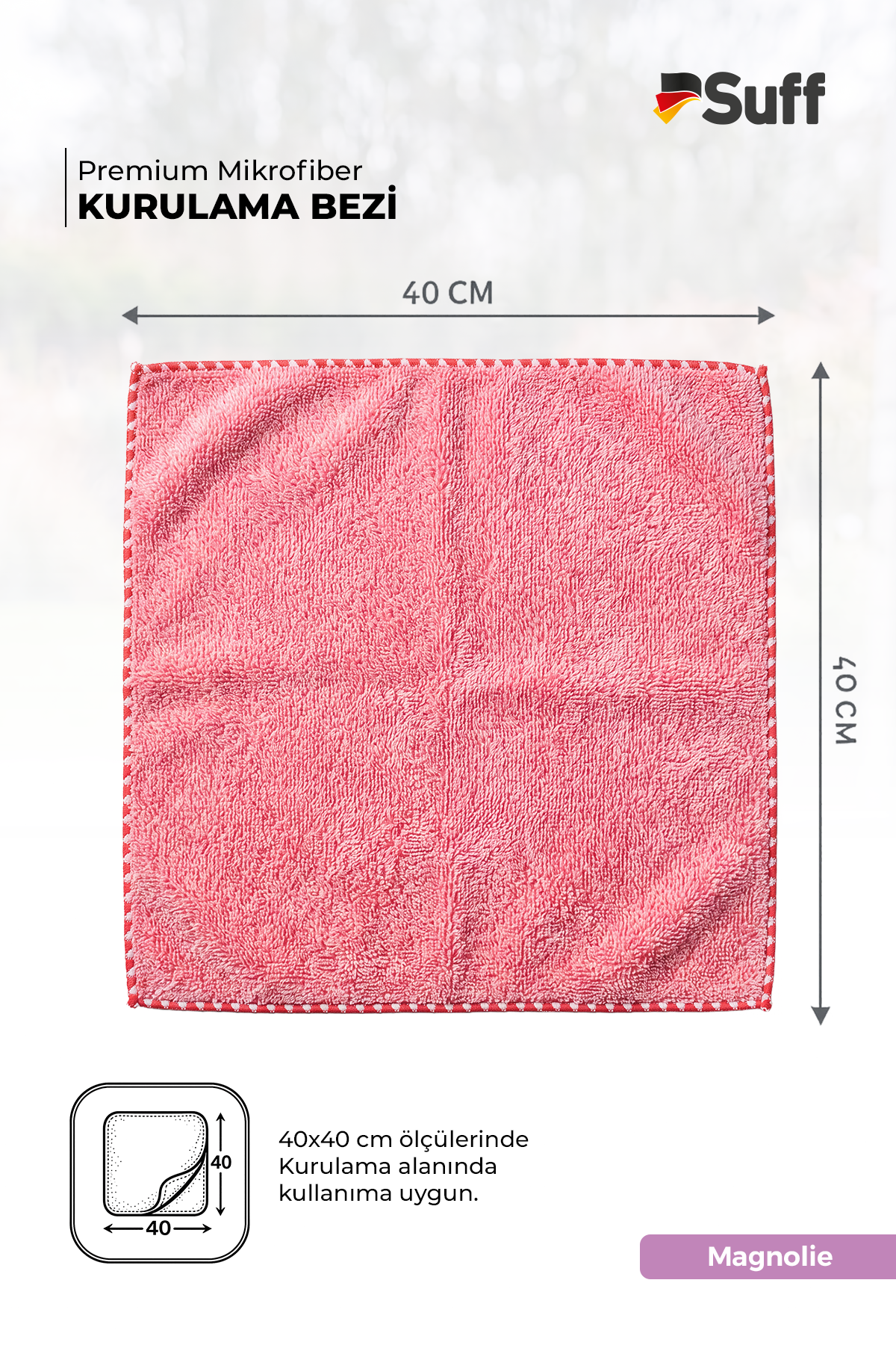 Suff Magnolie Mutfak Bezi  Pembe   40x40 