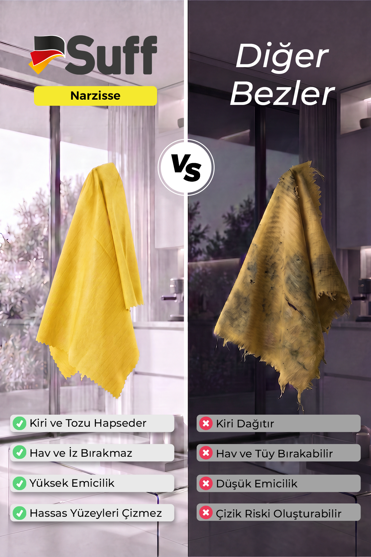 Suff Narzisse Hassas Yüzey Bezi 50x40