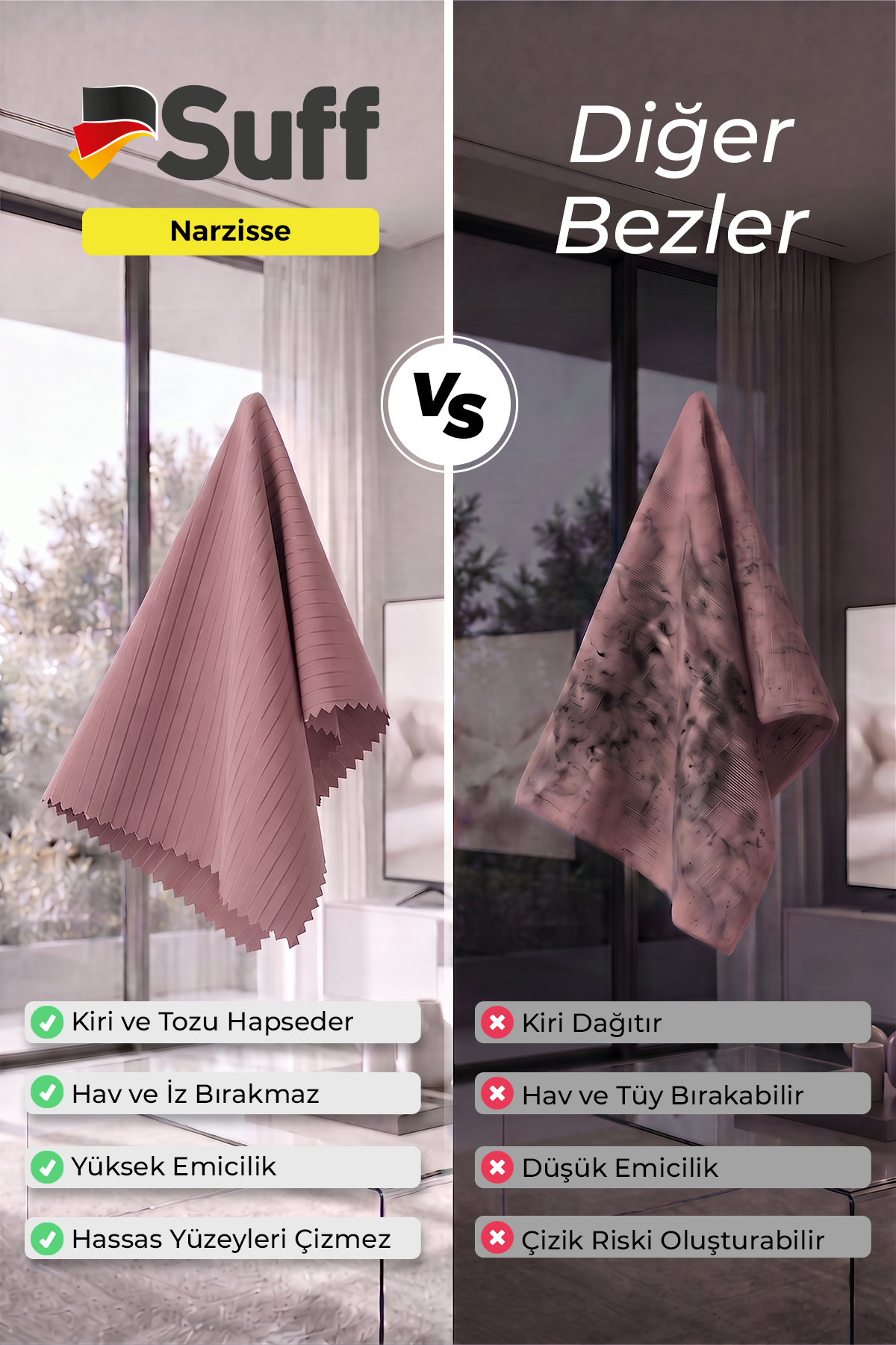 Suff Narzisse Hassas Yüzey Bezi 50x40