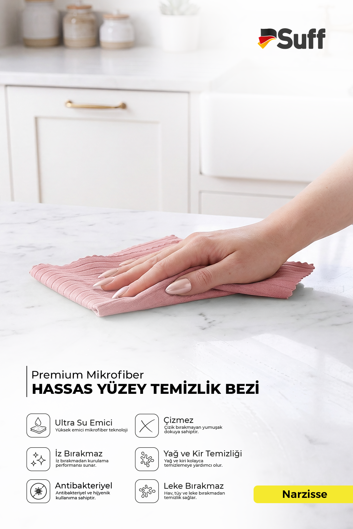Suff Narzisse Hassas Yüzey Bezi 50x40