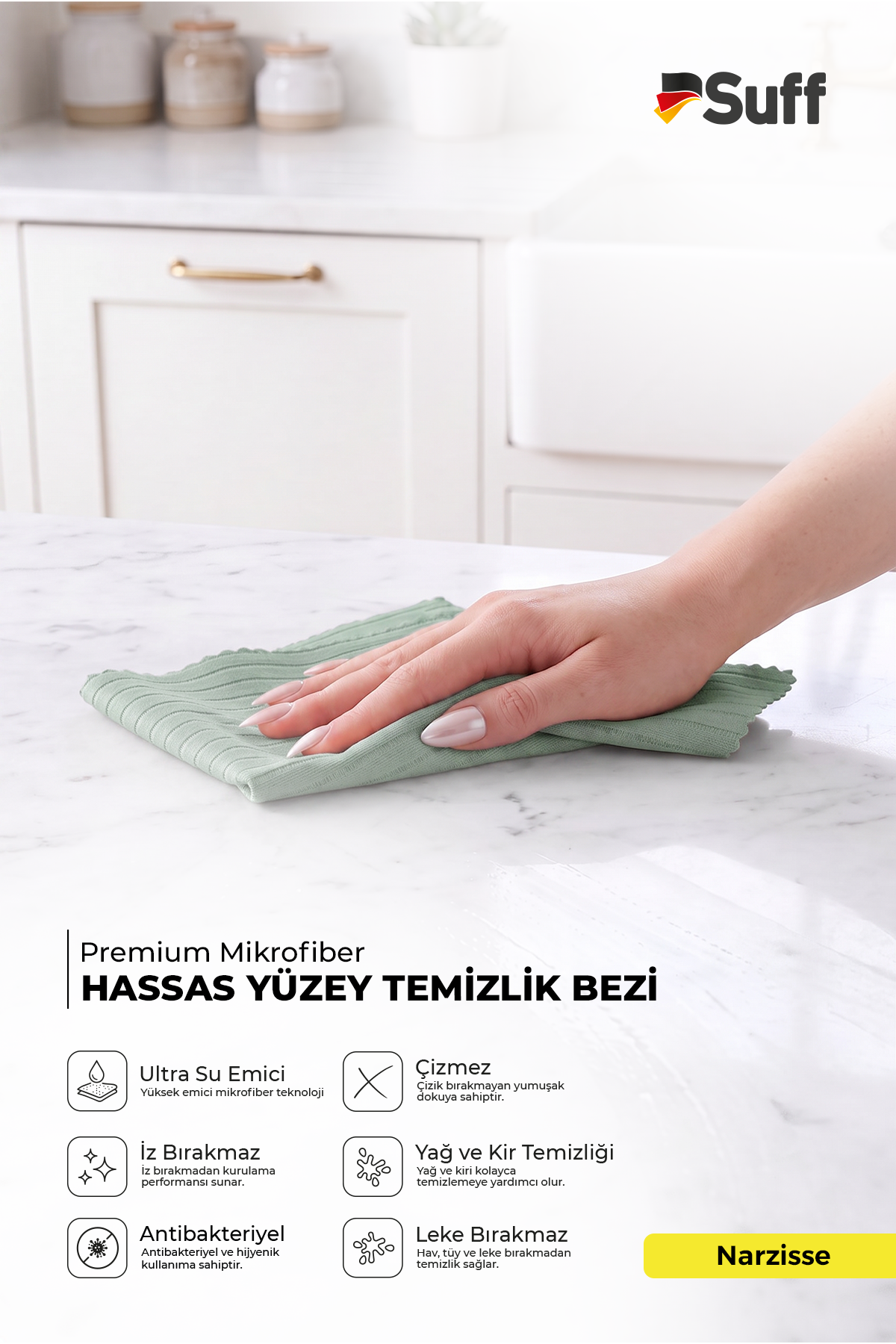 Suff Narzisse Hassas Yüzey Bezi 50x40