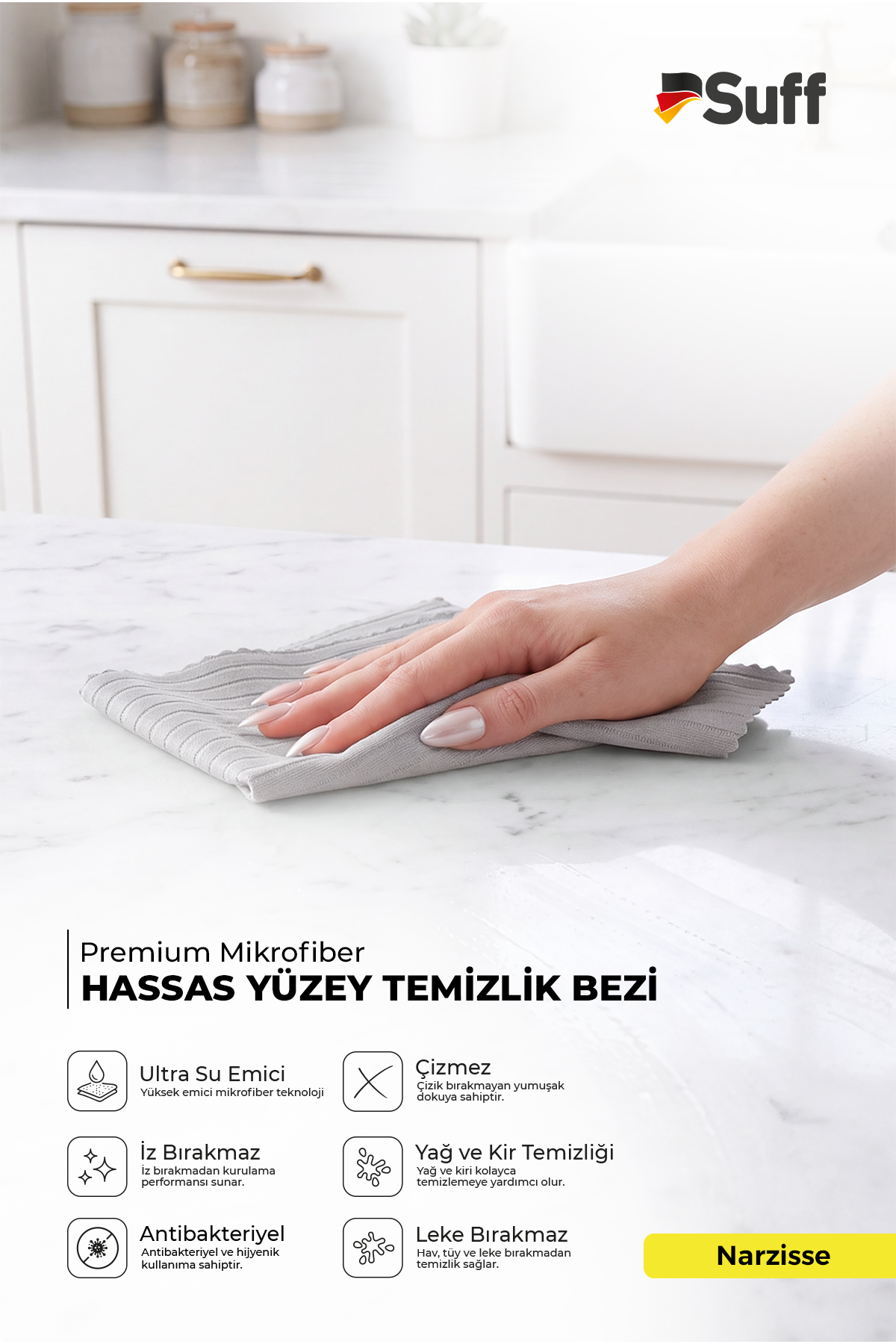 Suff Narzisse Hassas Yüzey Bezi 50x40