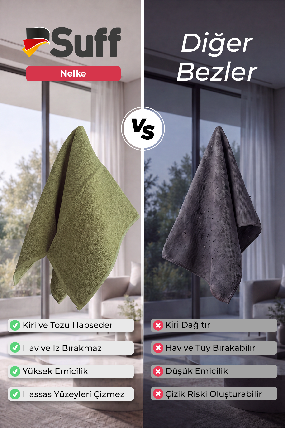 Suff Nelke Genel Temizlik Bezi  40x40 
