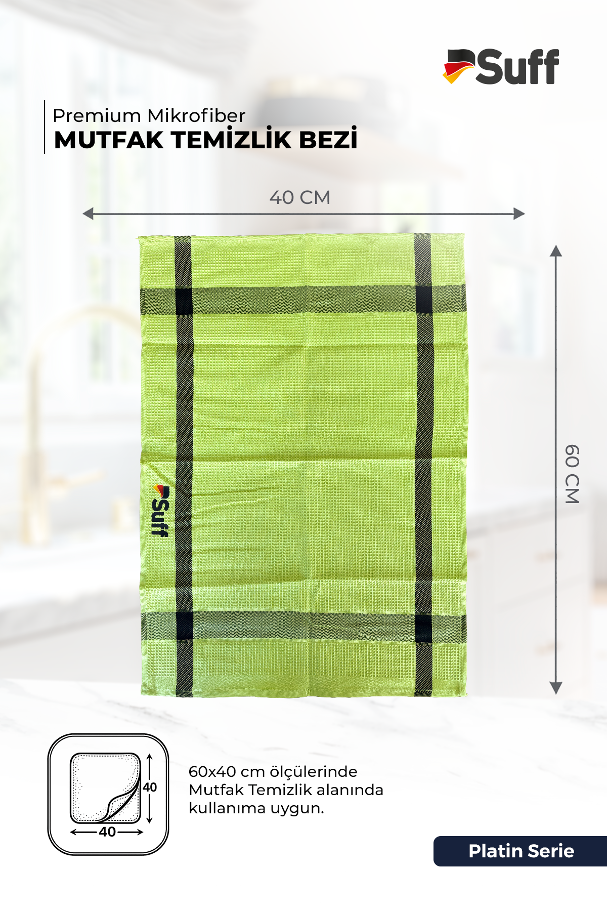 Suff Platin Mikrofiber Mutfak Bezi 60x40 cm