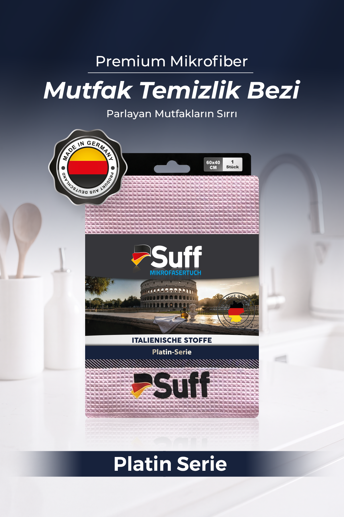 Suff Platin Mikrofiber Mutfak Bezi 60x40 cm