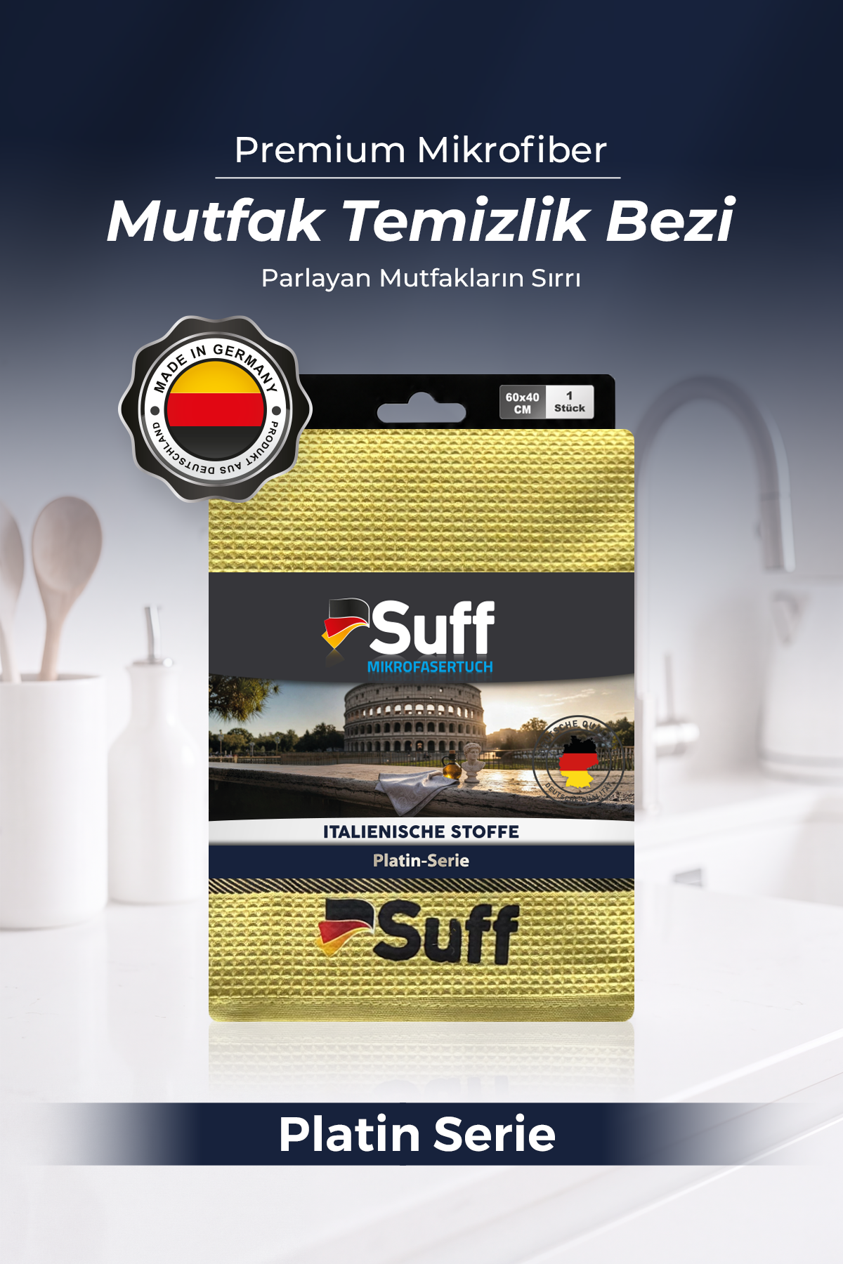 Suff Platin Mikrofiber Mutfak Bezi 60x40 cm