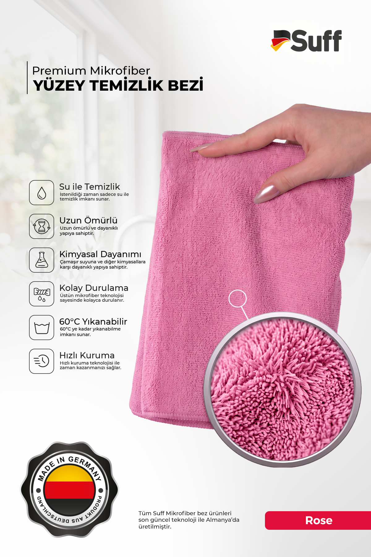 Suff Rose Yüzey Bezi  70x50