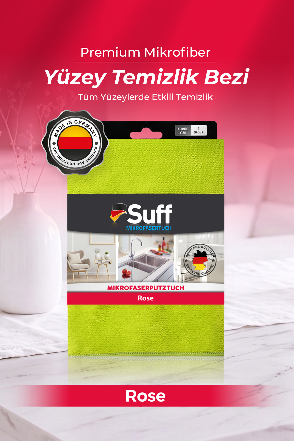 Suff Rose Yüzey Bezi 70x50 - 4260612680083 ( Yeşil - 70x50 )
