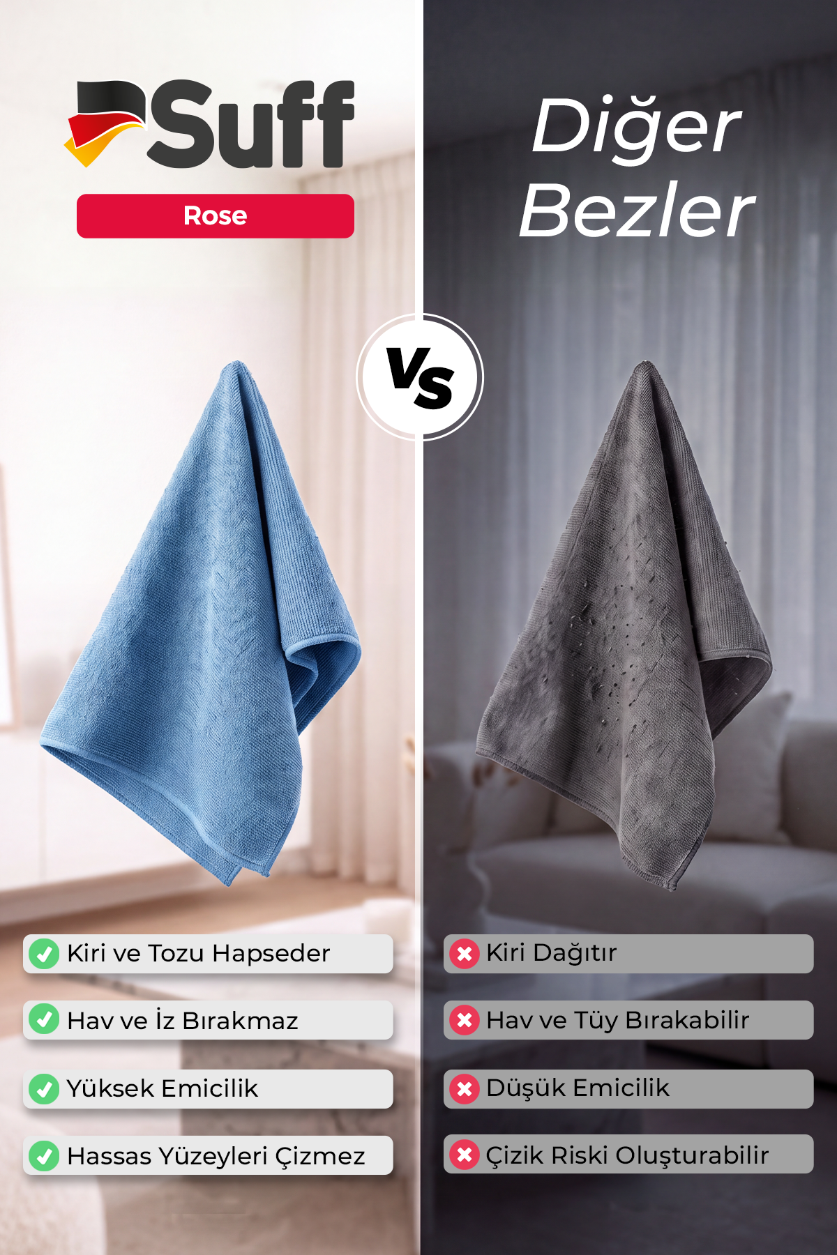 Suff Rose Yüzey Bezi  70x50