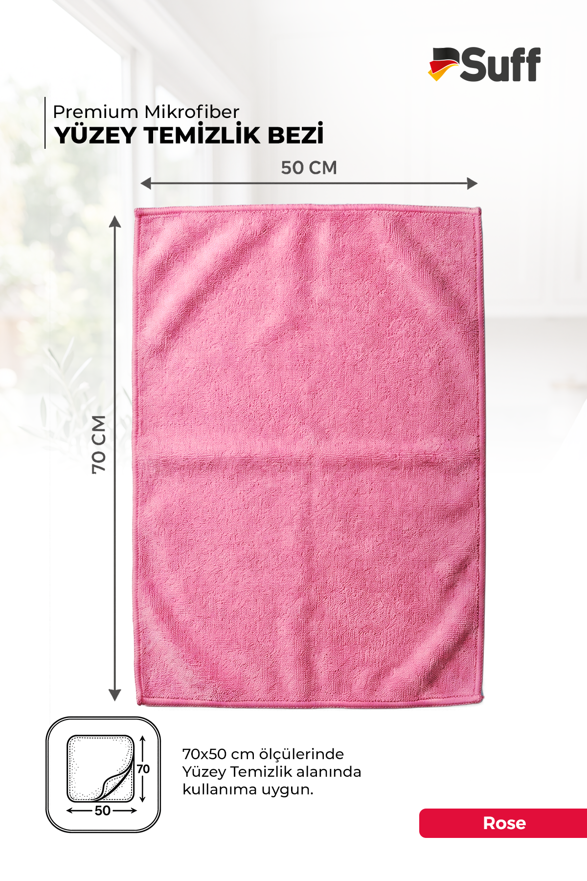 Suff Rose Yüzey Bezi  70x50