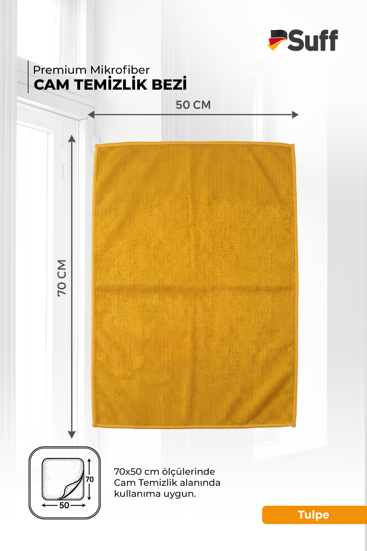 Suff Tulpe Cam Temizleme Bezi 70x50