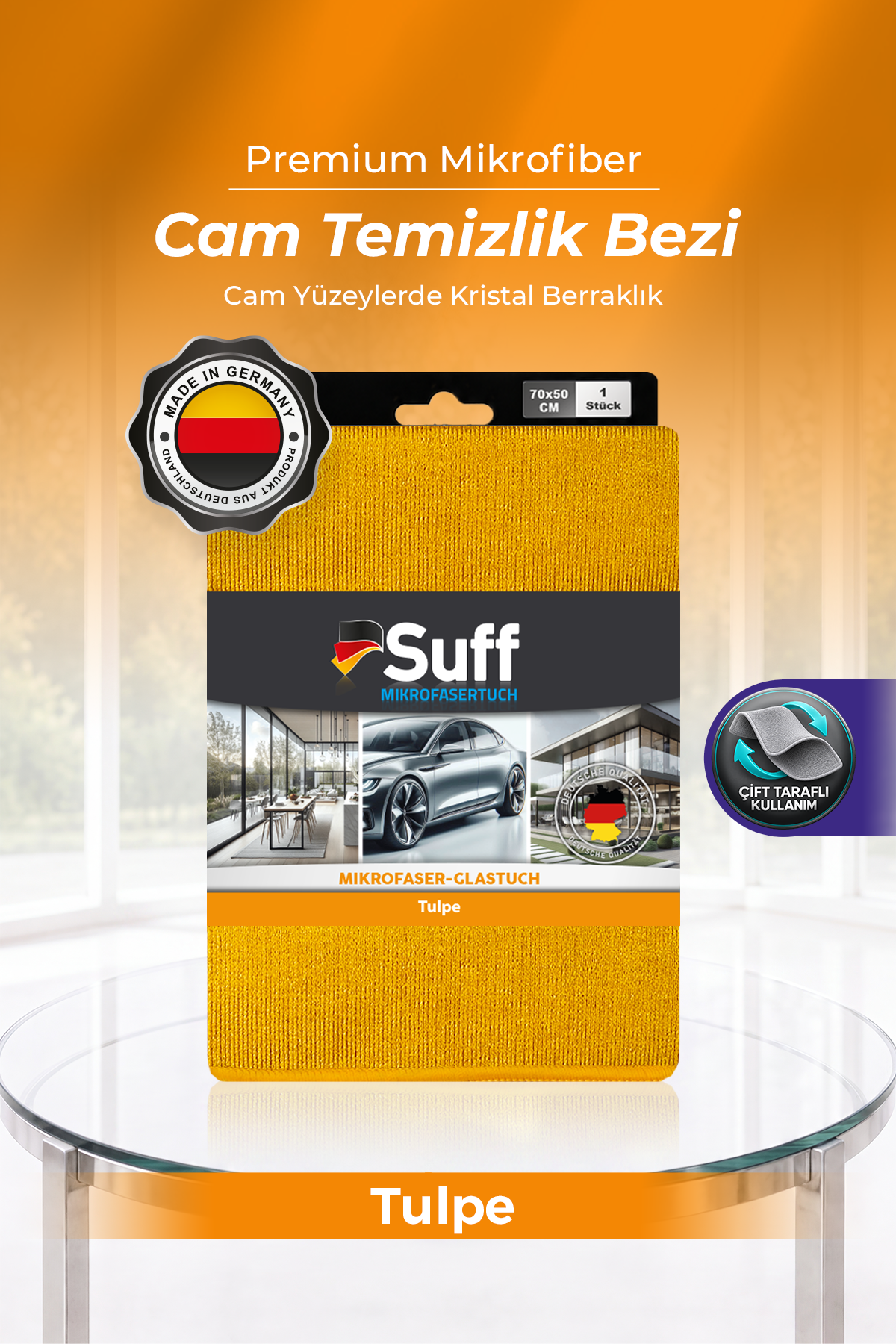 Suff Tulpe Cam Temizleme Bezi 70x50