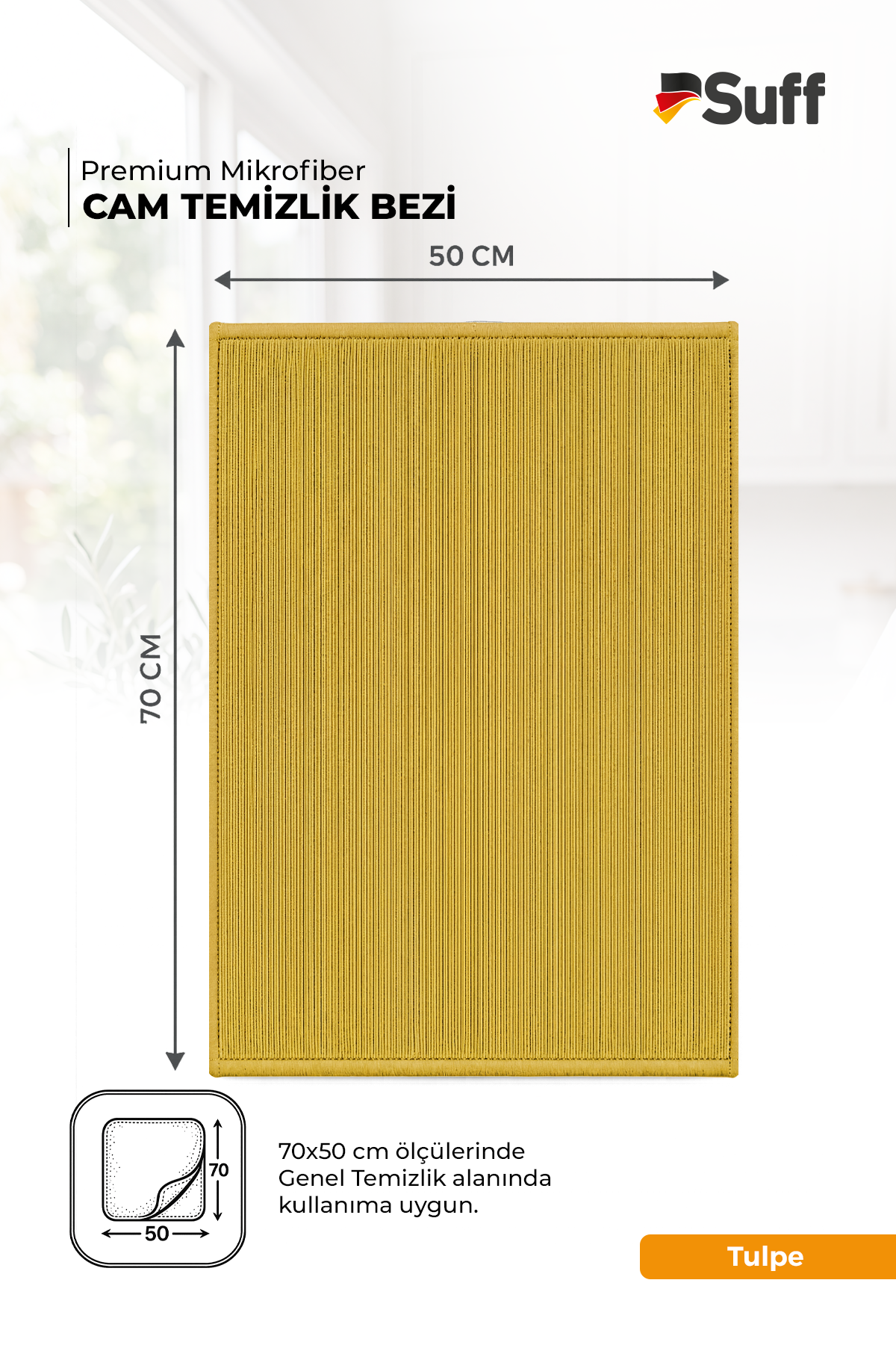 Suff Tulpe Cam Temizleme Bezi 70x50