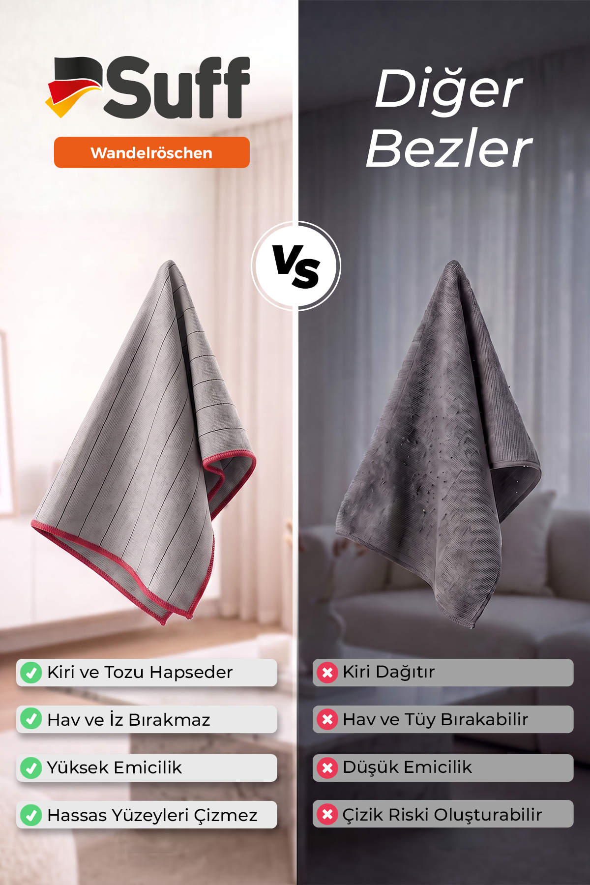 Suff Wandelröschen Yüzey Temizlik Bezi 70x50