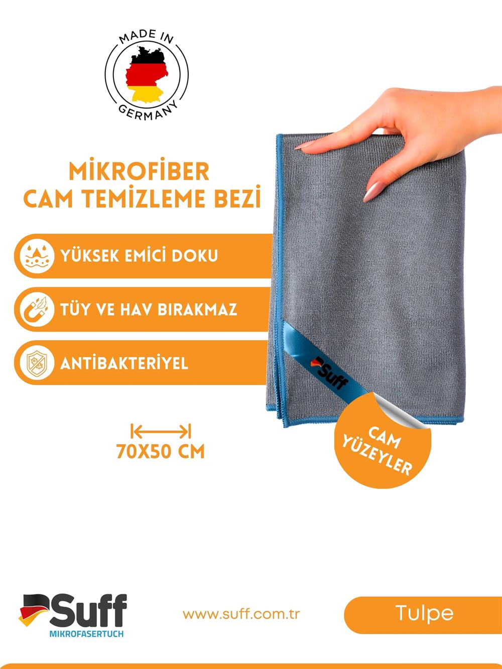 Tulpe Cam Temizleme Bezi 70x50