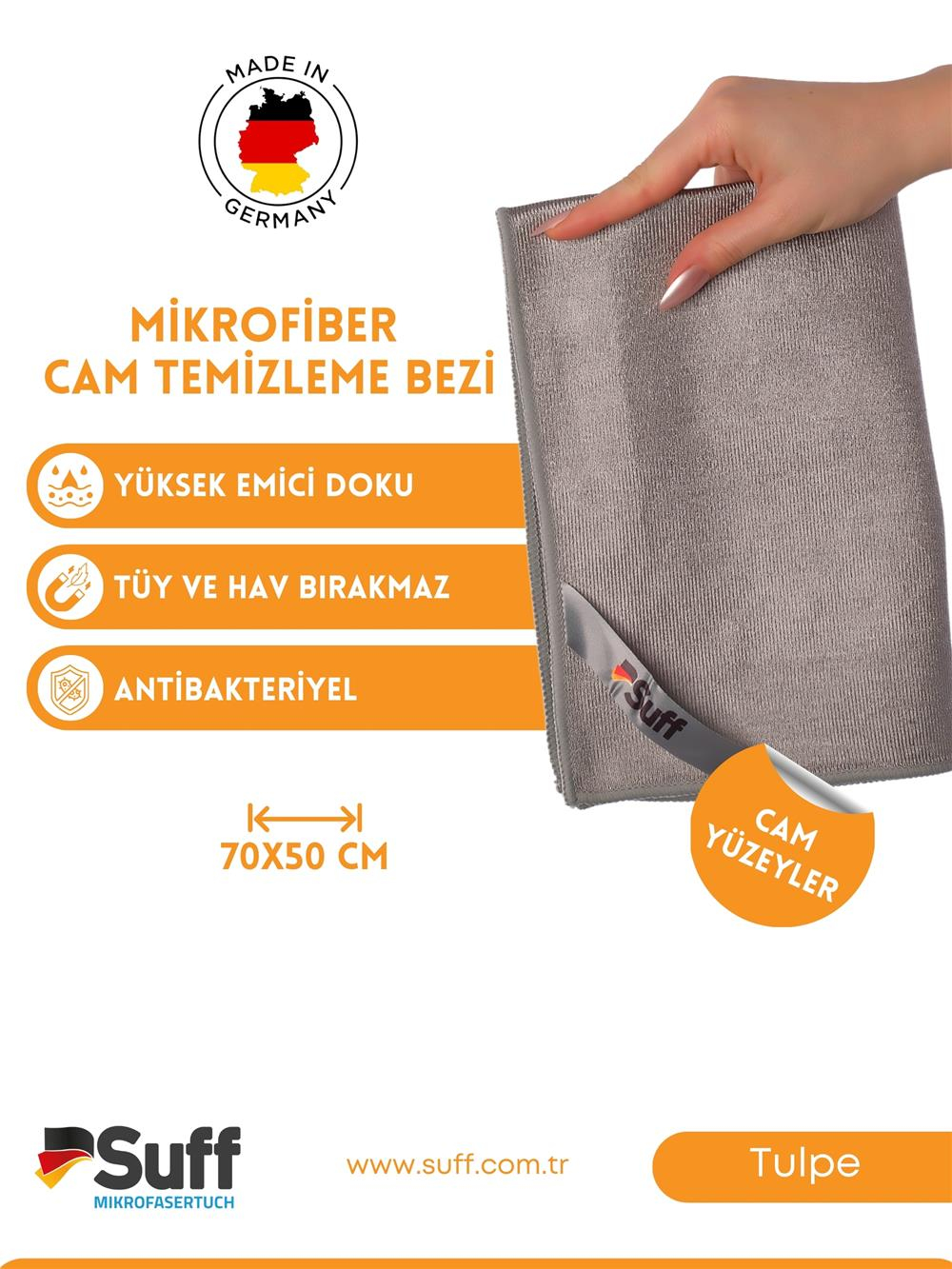 Tulpe Cam Temizleme Bezi 70x50