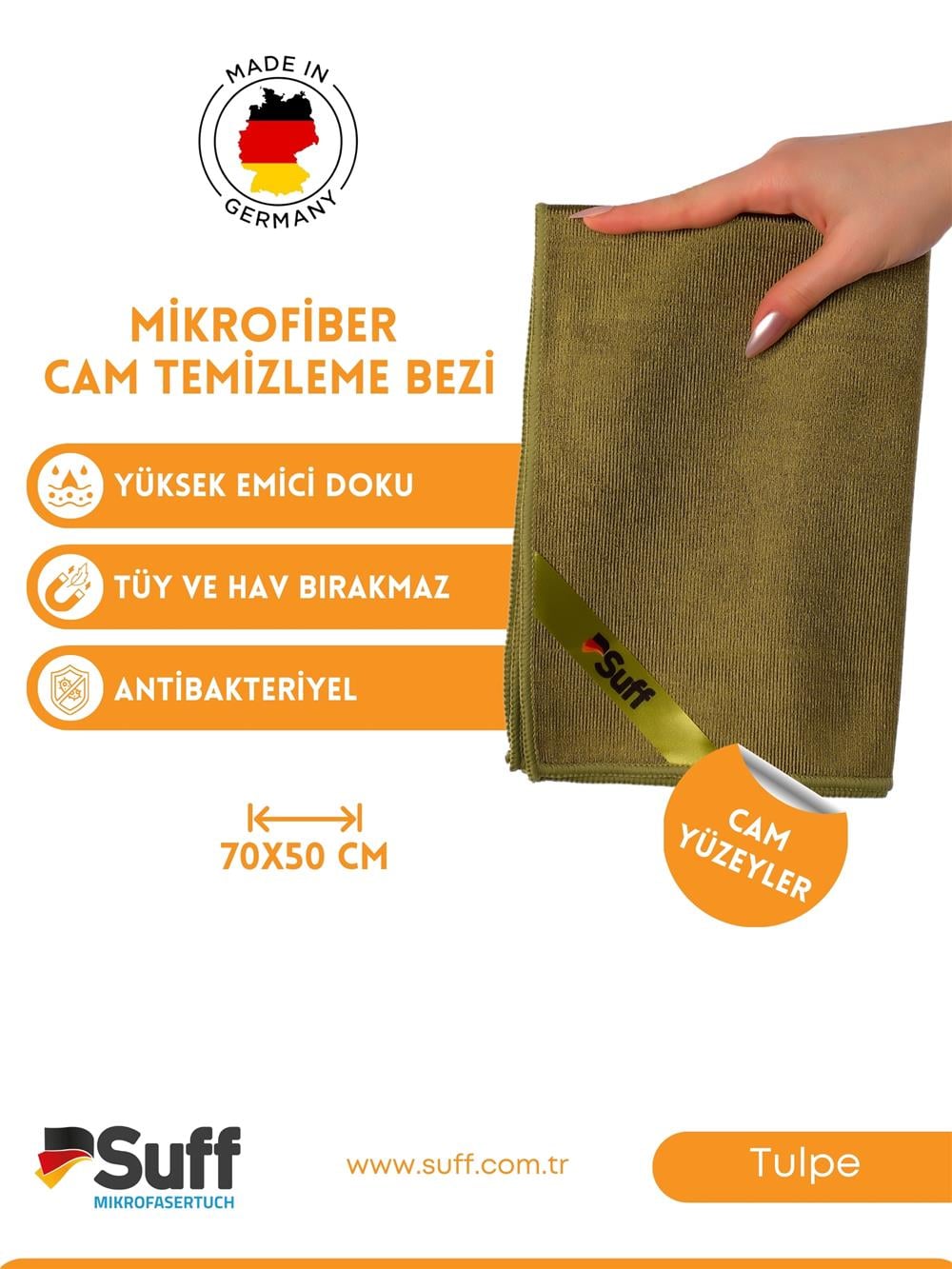 Tulpe Cam Temizleme Bezi 70x50