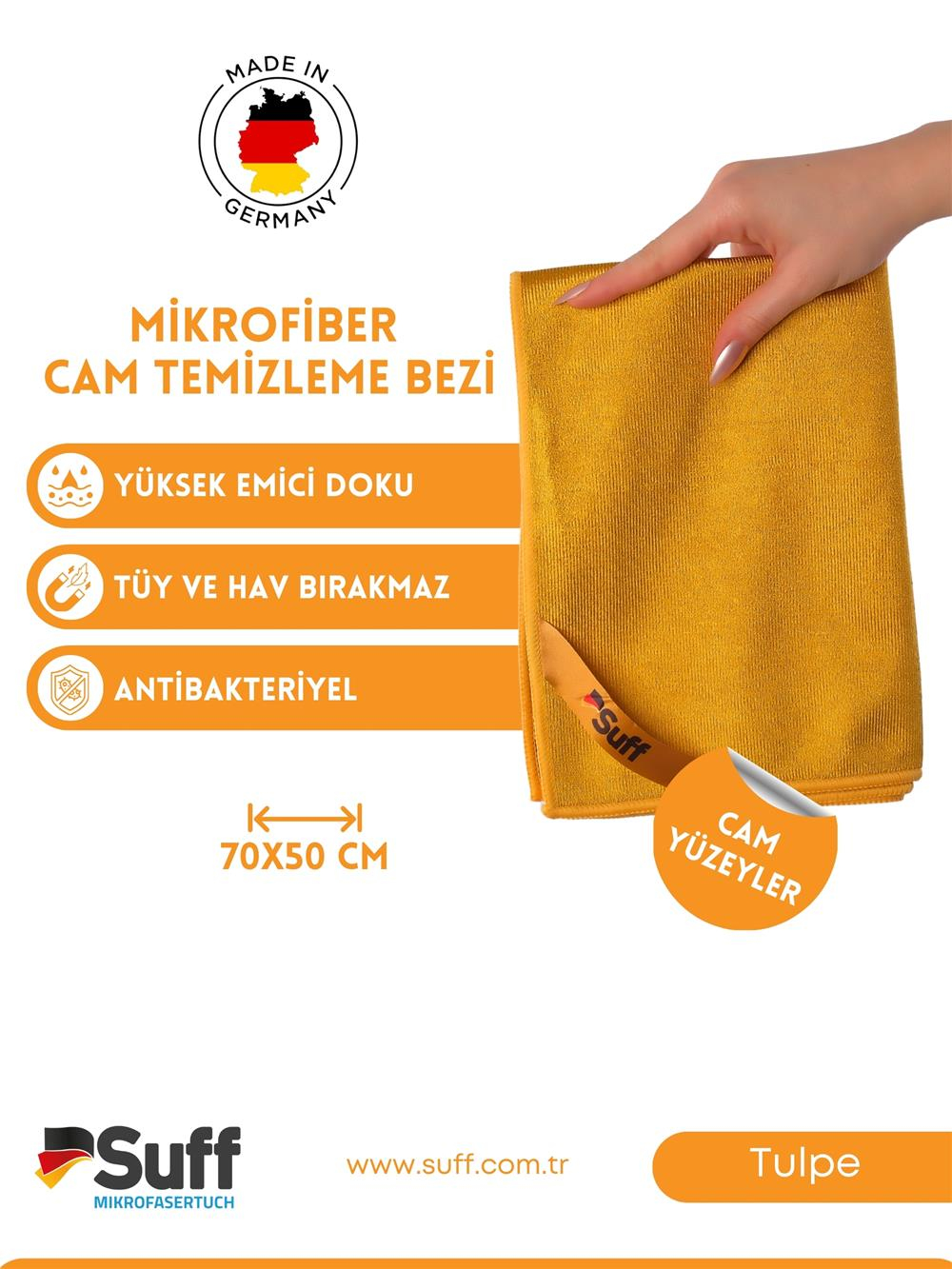 Tulpe Cam Temizleme Bezi 70x50