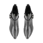 Aadhya Siyah Kadın Topuklu Deri Kovboy Botu