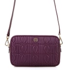 Abrama Bordo Kadın Monogram Kapitone Deri Postacı Çantası